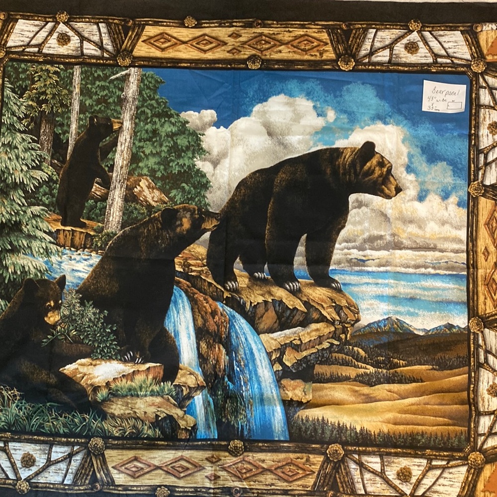 New 100% cotton fabric panel multi Bear design
